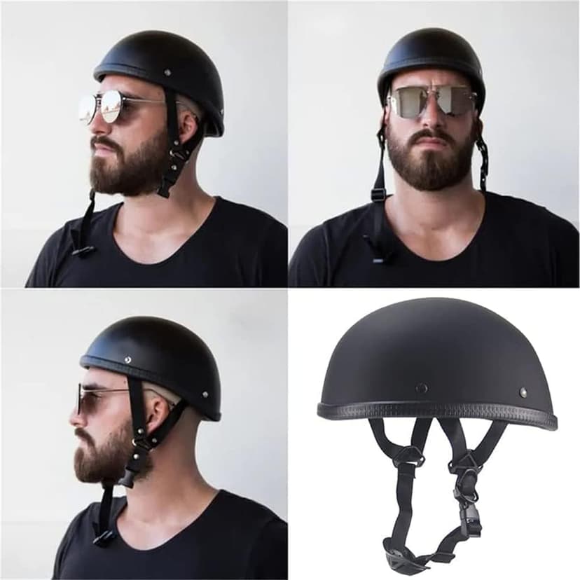 Motorcycle Half Helmet, DOT Approved Adult Men Women Retro Open Face Helmets, Helmet for Adults, Half Shell Helmet