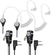 Midland AVPH3 Transparent Security Headsets with PTT/VOX – Wrap Around Design – Lasting Comfort Pair, Black