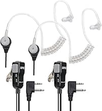 Midland AVPH3 Transparent Security Headsets with PTT/VOX – Wrap Around Design – Lasting Comfort Pair, Black
