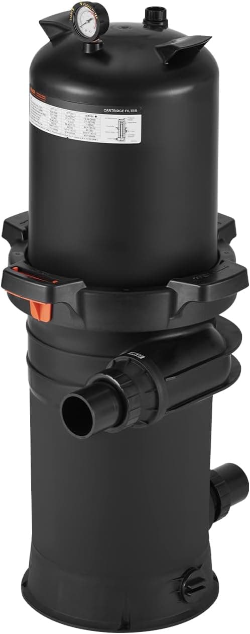 VEVOR 2025 Pro Pool Cartridge Filter System 200 sqft, Pool Filter for Inground & Above Ground Pools, Compatible W/Pumps 3HP~4HP | Up to 9827 GPH Max Flow, Pool Filters for Pools Up to 39625 Gallons