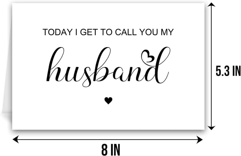 Qiliji Wedding Day Card for Groom from Bride, Husband Wedding Day Card, Husband Vow Card, Groom Gift from Bride, Today I Get To Call You My Husband Card
