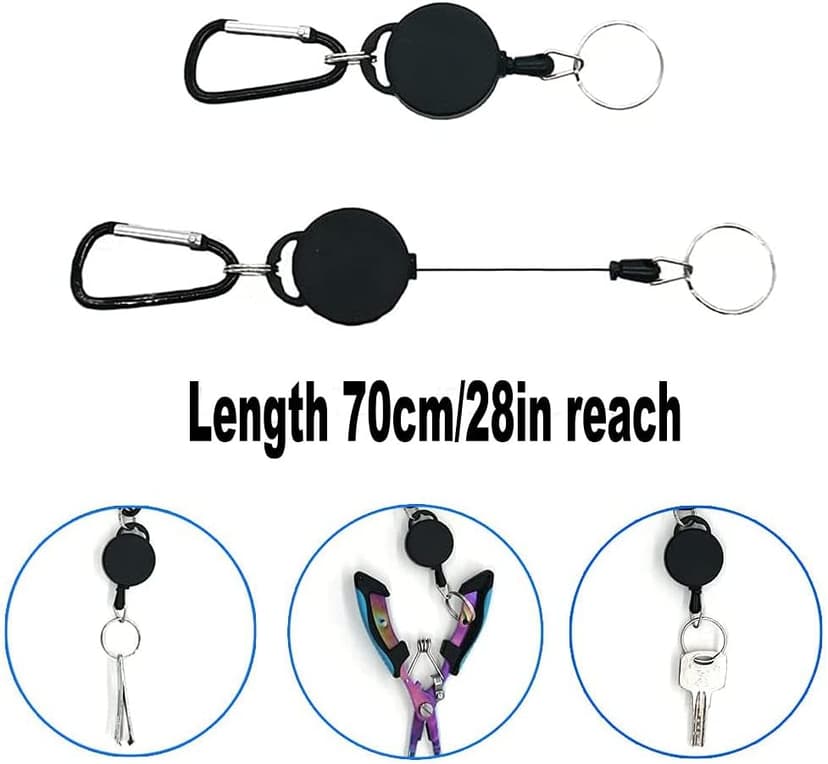 Amoygoog Stainless Steel Fishing Pliers - Needle Nose Plier for Cutting Fishing Line, Multitool Pliers with Sheath and Telescopic Lanyard | Fishing Tools