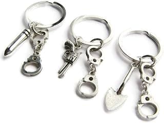 DODXALL 3 Partners in Crime Keyrings, Best Friends Keychain Set, Friendship Jewelry, Handcuff Jewellery, BFF Token, Sisters Gift for Birthday