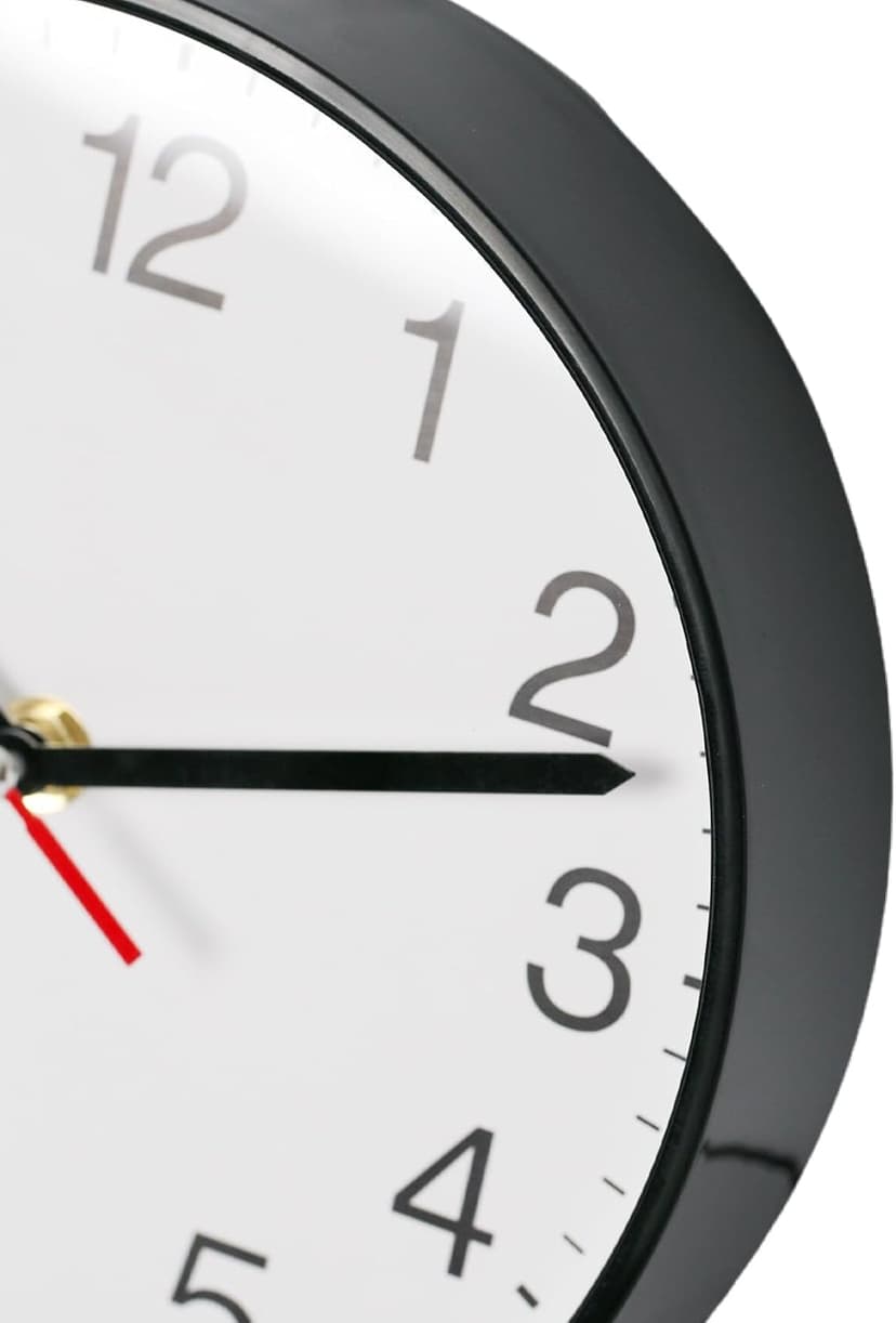 Spinaround Wall Clock, Modern Wall Clocks Battery, Silent Non-Ticking Analog Classic for Office, Home, Bathroom, Kitchen, Bedroom, School (Black,