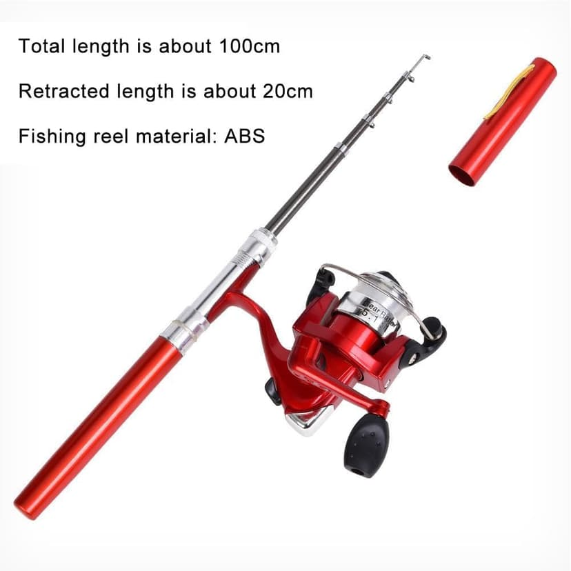 BBASILIYSD Pen Fishing Rod Kit,Pocket Size Fishing Rod,Mini Pocket Telescopic Rod with Spinning Reel,Portable Collapsible Telescopic Fishing Pole,Fishing Rod Reel Combo Kit for Saltwater Freshwater