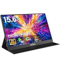 InnoView Portable Monitor, 15.6 Inch FHD 1080P HDMI USB C Second External Monitor for Laptop, Desktop, MacBook, Phones, Tablet, PS5/4, Xbox, Switch, Built-in Speaker with Protective Case