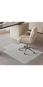 Office Chair Mat for Carpeted Floors, Desk Mats 48"X30" for Rolling Desk on Low Pile Carpets, Small Computer Gaming Plastic Floor Mats for Office Chair on Carpet, Easy Glide Without Curling