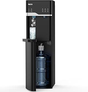 VECYS Self-Clean Bottom Loading Ice Maker Water Dispenser for 5 Gallon Bottle, Hot Cold Room Water 22LBS Daily Ice Making, Child Safety Lock, Black