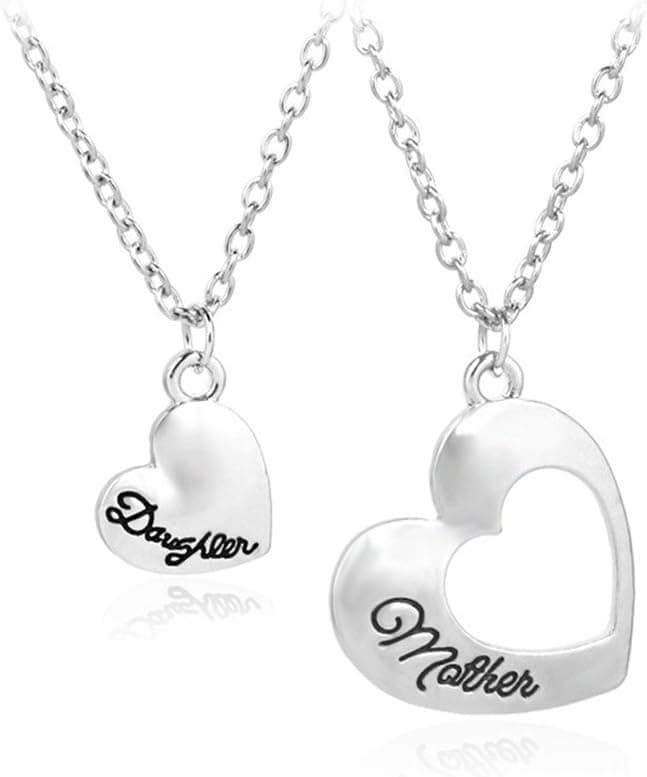 ShiQiao Spl Gift for Daughter Mom Matching Heart Pendant Jewelry Mother Daughter Necklace Mothers Day Gifts for Mom Birthday Gifts