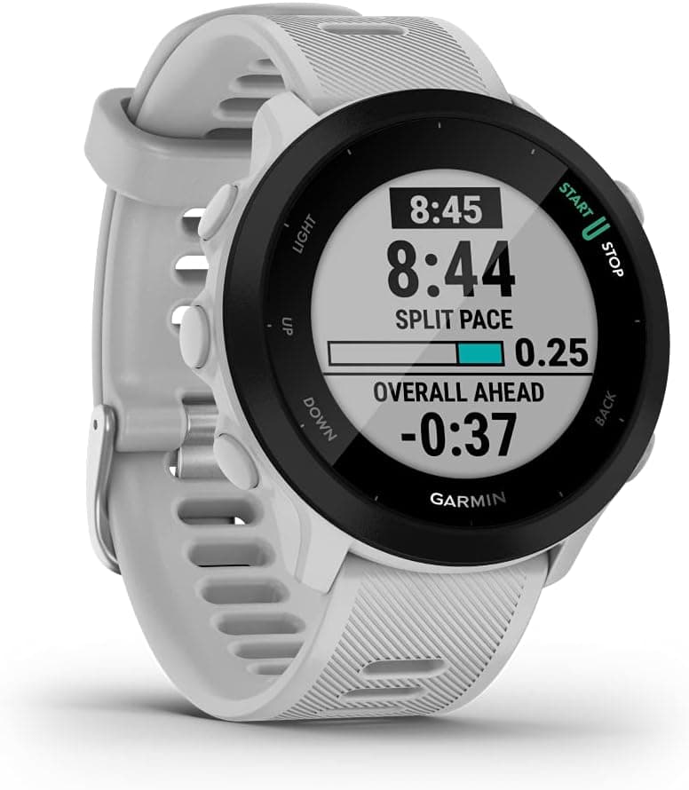 Garmin Forerunner 55, GPS Running Watch with Daily Suggested Workouts, Up to 2 Weeks of Battery Life, White