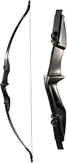 TOPARCHERY Archery 57" Takedown Youth Recurve Bow Hunting Black Long Bow for Beginner Teenagers Right Left Hand Black - Draw Weight 20lbs 30lbs 40lbs