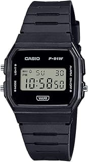 Casio F91W Series | Digital Watch | Water Resistant | LED Light | 1/100 SEC Stopwatch | Regular Time Keeping (HR, Min, SEC, PM, Date, Day) | Daily Alarm | Lightweight | 7 Year Battery