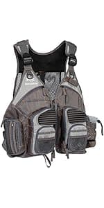 BASSDASH Strap Fishing Vest Adjustable for Men and Women, for Fly Bass Fishing and Outdoor Activities