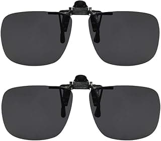 Success Eyewear Clip On Sunglasses Flip Up Polarized Sunglasses Clip onto Eyeglasses Over Prescription Glasses Case Included