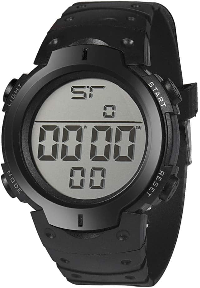 ALINKER Men's Simple Digital Military Watches Large Face Sport Electronic LED Double Time Waterproof Wrist Watches for Men with Stopwatch Alarm LED Backlight