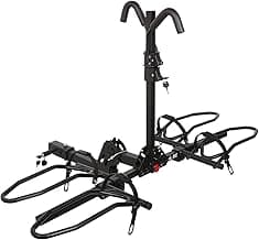 Bike Rack Hitch with Lock, Platform 2-Bike Rack for Car SUV RV Camper Truck Trailer, Hitch Bike Rack for Fat Tire, Mountain Bikes, EBikes and EMTB, 180 lbs Capacity Bike Carrier for 2" Receiver