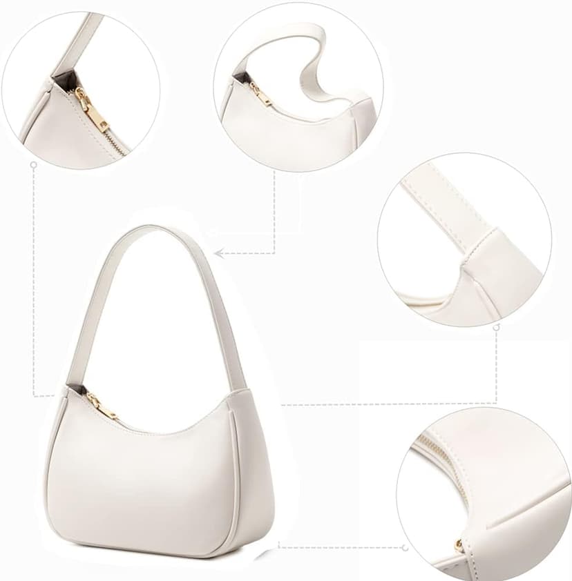 Shoulder Bags for Women, Cute Hobo Tote Handbag Mini Clutch Purse with Zipper Closure