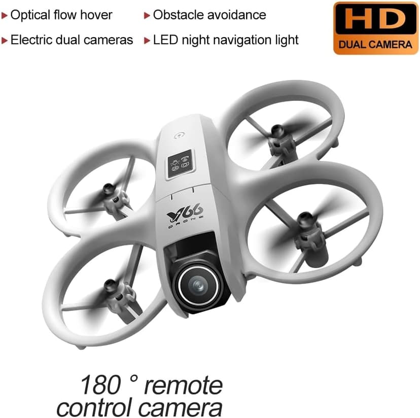 RC Small Drone with Dual Cameras, Propeller Guard, Altitude Hold, One-Key Takeoff, 3D Flips, 2 Batteries, Intelligent Obstacle Avoidance, Remote Control Helicopter Airplane, Hovering, APP Control, LED Lights, for Beginners FPV Palm Takeoff Mini Quadcopter (Orange)