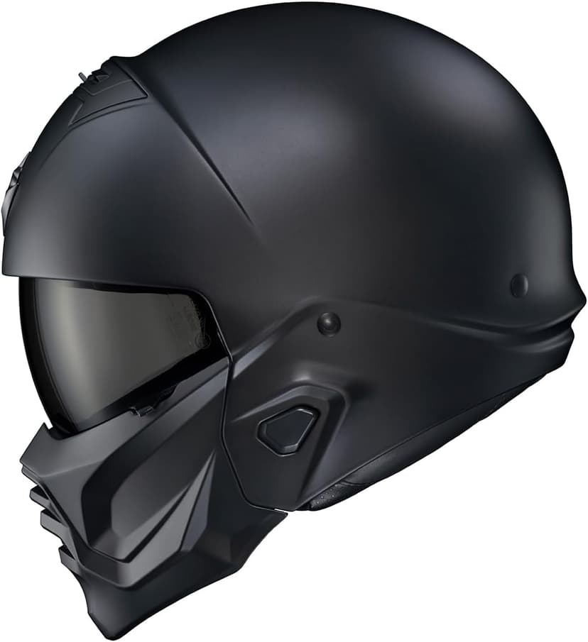 ScorpionEXO Covert 2 Open Face 3/4 Full Mode Motorcycle Helmet Bluetooth Ready Speaker Pockets Interchangeable Mouth Cover DOT Approved Solid (Matte Black - 3X-Large)