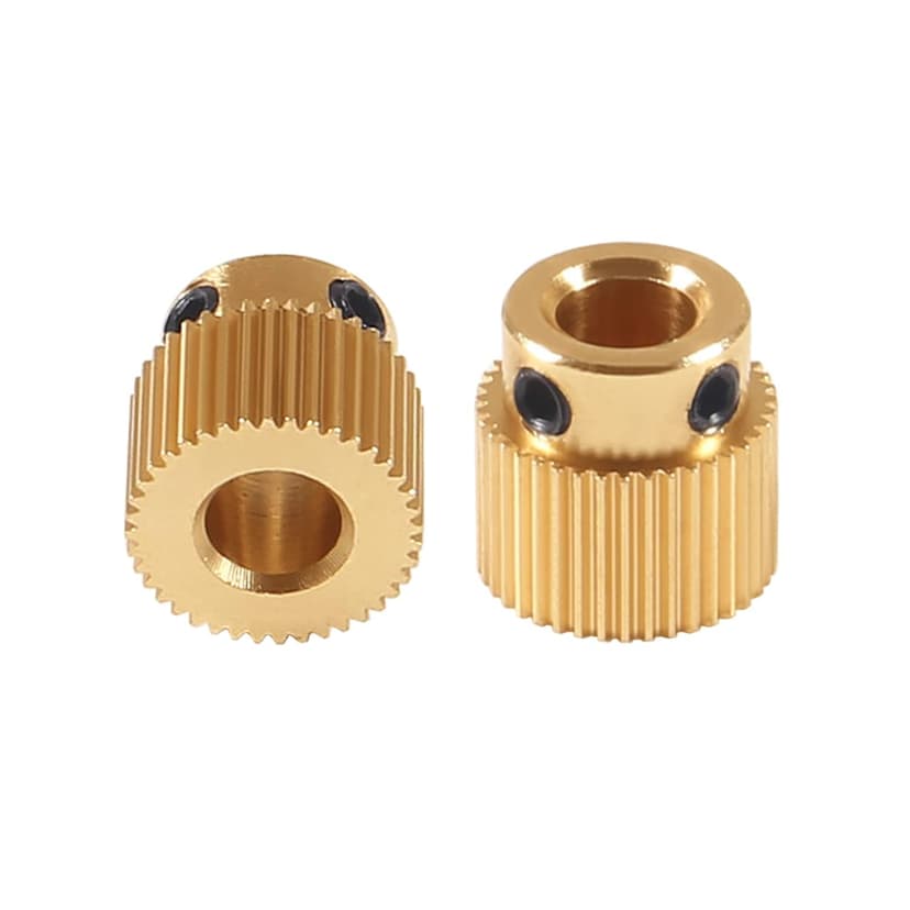 Aokin Brass Extruder Wheel Gear 40 Teeth Drive Gear 3D Printer Parts for Creality Ender 3, Ender 3 Pro, Ender 3 V2, Ender 5/5 Pro/5 Plus, CR-10/10S, CR-10 S4, CR-10 S5, 3 Pcs with a Wrench