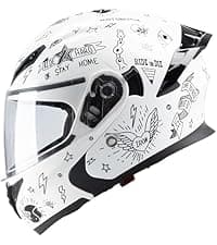 Modular Motorcycle Helmet, Flip Up Full Face Helmet with Dual Visor & Smoked Sunshield, DOT Approved Street Bike Helmet for Men & Women, Quick Release Buckle, Removable Washable Liner