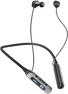 MZYQCY Neckband Bluetooth Headphones，80H Playback Wireless in-Ear Earbuds with Microphone, Sweatproof Around The Neck Headphones for Sport,Running,Workouts (Black)