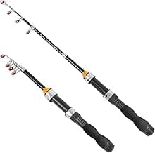 Telescopic Collapsible Extendable Fishing Rod for Saltwater and Freshwater, Lightweight and Compact Design
