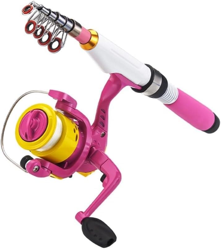 Collapsible Fishing Rod and Reel-Combo,Mini Telescopic Fishing Rod with Spinning-Reel, Portable Collapsible Fishing Pole Kit for Saltwater and Freshwater