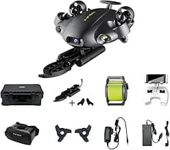 FIFISH M100A Industrial Case Mini Rov Underwater Drone with 4K Camera Submarine Diving 14400mAH VR Underwater Robot Arm for Pipeline Inspection Fishery