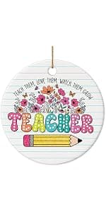 Heartfelt teacher Christmas ornament. A thoughtful thank you gift for teachers that shines with appreciation. Ready to hang. Teacher Christmas Ornaments – Best Merry for Teachers (B48) B0D9GZF921