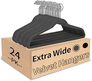 21" Extra Wide Hangers, 24-Pack Velvet Wide Hanger for Plus Size Clothes, Extra Large Hangers Ideal for XL, XXL Shirts, Coats, Dresses, Ganchos para Colgar Ropa, Grey