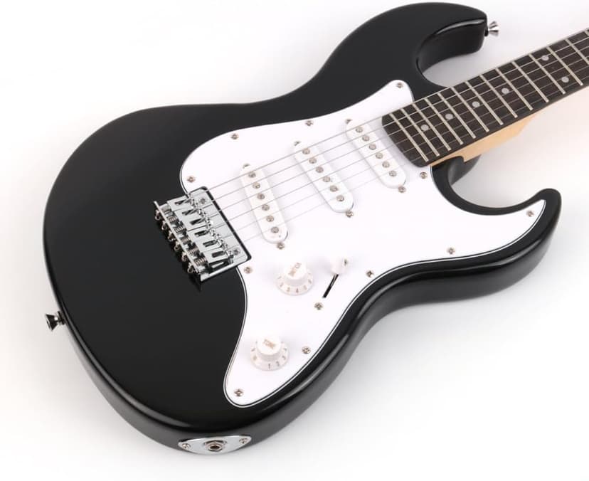 Demusea Short Scale 36 Inch 3/4 Electric Mini Guitar Black Color For Beginner Starter Travel Portable Practic With Gig Bag And Strap Phoenix Body Maple Neck SSS Pickups