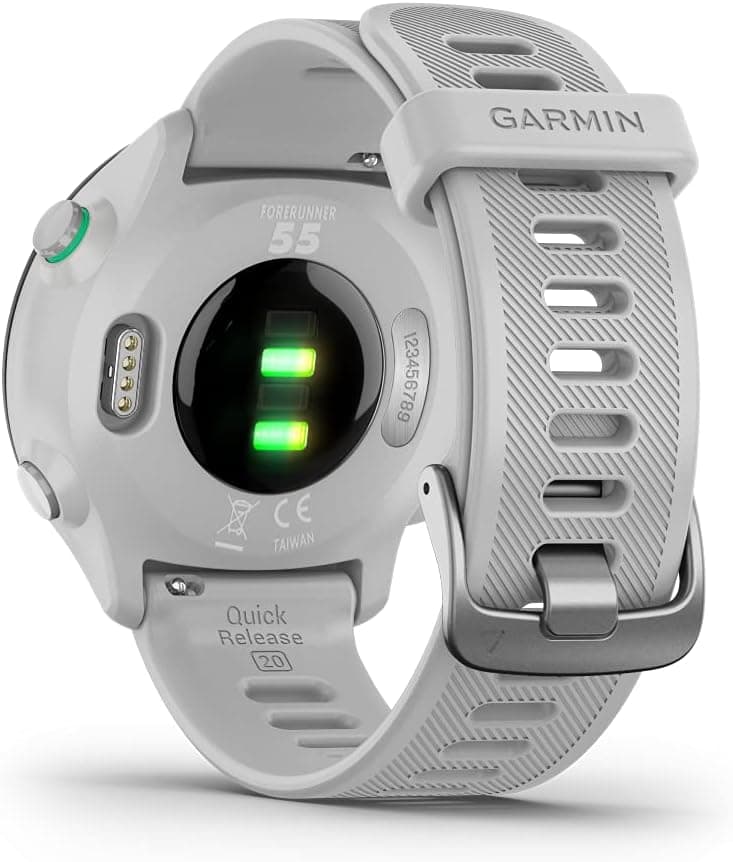 Garmin Forerunner 55, GPS Running Watch with Daily Suggested Workouts, Up to 2 Weeks of Battery Life, White