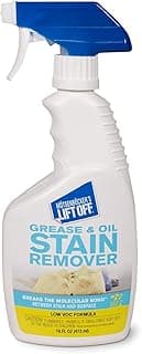 Motsenbocker’s Lift Off 43206 16-Ounce Grease and Oil Stain Remover Spray Eliminates Tough Stains on Carpets Fabric and Upholstery Use as Pre-Wash Laundry Treatment, clear