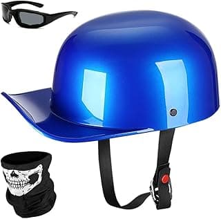 Yesmotor Baseball Motorcycle Helmet Half Cap for Bike Cruiser Chopper Moped Scooter- Dot Approved