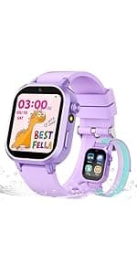 Kids Smart Game Watch with 24 Games HD Touch Screen Video Camera Music Player Pedometer Flashlight Alarm Clock 12/24 hr, Gifts for 5-12 Year Olds Boys