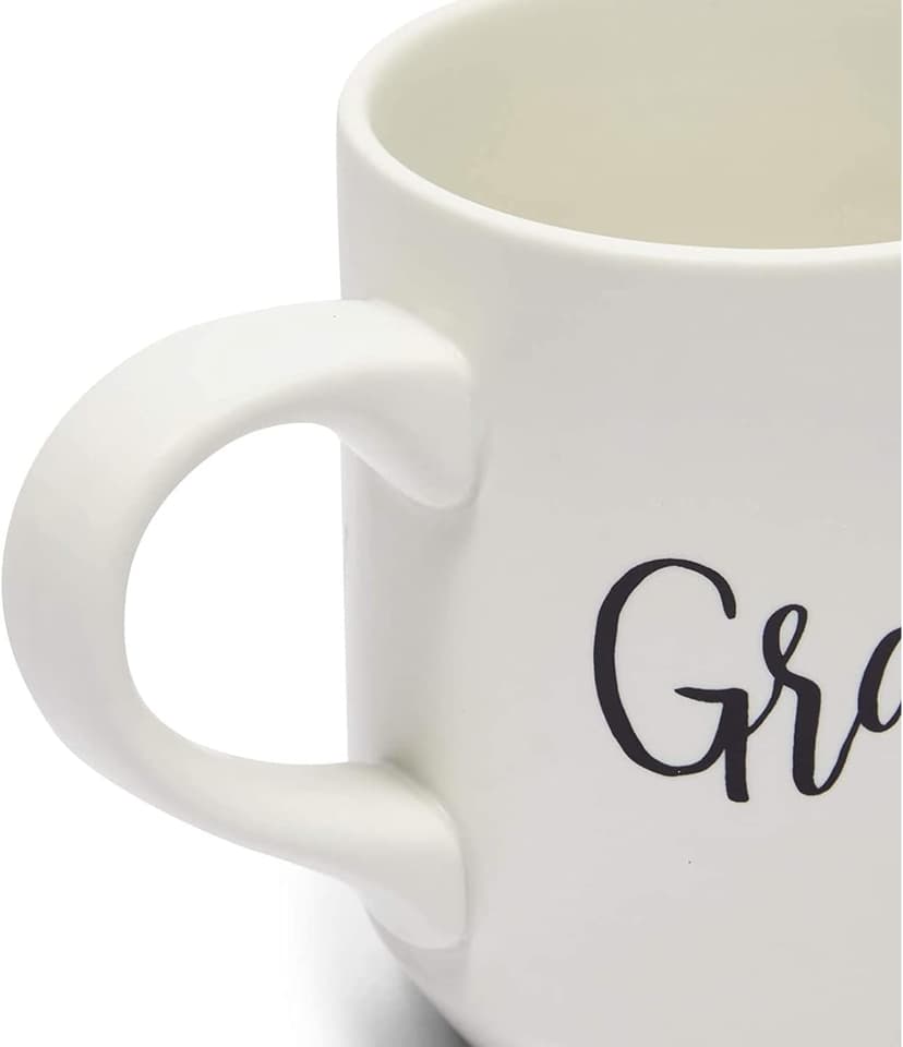 Sparkle and Bash Grandma & Grandpa Mugs - 15 Oz White 2-Pack Ceramic Modern - Grandparent Announcement Coffee Mug Set - Gifts for Grandparents First Time
