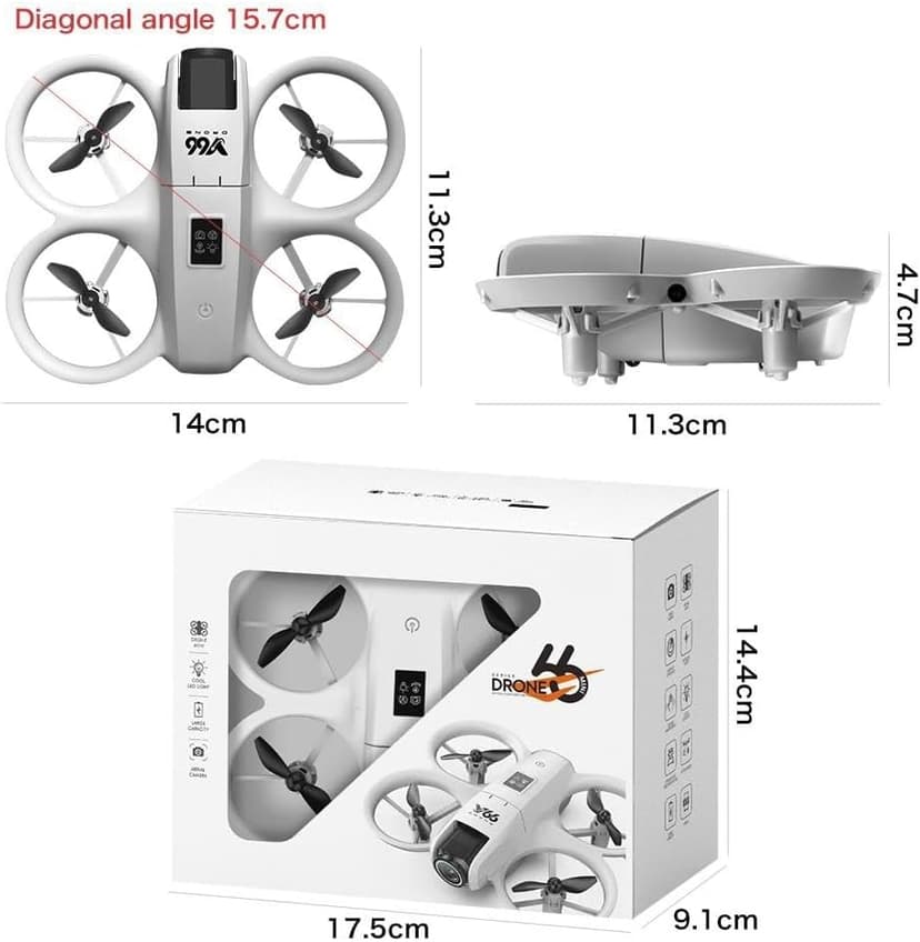 RC Small Drone with Dual Cameras, Propeller Guard, Altitude Hold, One-Key Takeoff, 3D Flips, 2 Batteries, Intelligent Obstacle Avoidance, Remote Control Helicopter Airplane, Hovering, APP Control, LED Lights, for Beginners FPV Palm Takeoff Mini Quadcopter (Orange)