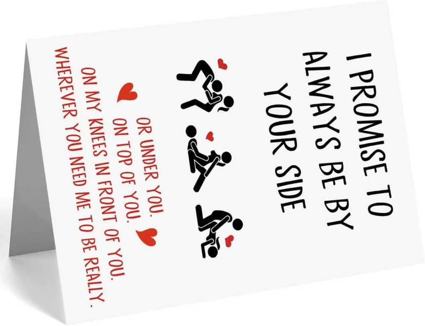 Funny Valentines Day Gifts for Him Her, Valentines Day Card for Men Women, Naughty Anniversary Birthday Card for Boyfriend Husband Fiance Girlfriend Wife Fiancee, I Promise to Always Be by Your Side