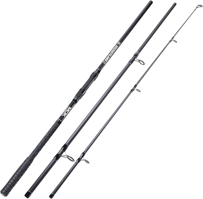 Sougayilang Spinning Fishing Rod, 3-Piece, Carbon Catfish Rod with EVA Comfortable Handle for Catfish and Carp Fishing, Medium/Heavy Power, 9'0"/10'0"/11'0"