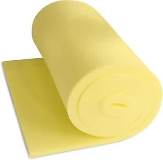 High Density Upholstery Foam Sheet, 1 x 16 x 79 Inch Yellow Polyurethane Padding, Cut-to-Size Cushion Replacement for Couch, Chair, Sofa, Bench & DIY Projects
