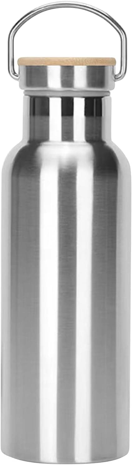 Thermo flask Stainless steel water bottles Vacuum Insulated Travel Tumbler Sport Water Bottle Metal for Hot and Cold Drinks Tea Flask Coffee Mug with Lid and Handle17 oz（Silver)