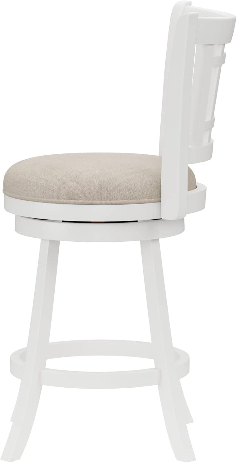 Hillsdale Fairfox 24.5" Wood Swivel Counter Height Stool, White