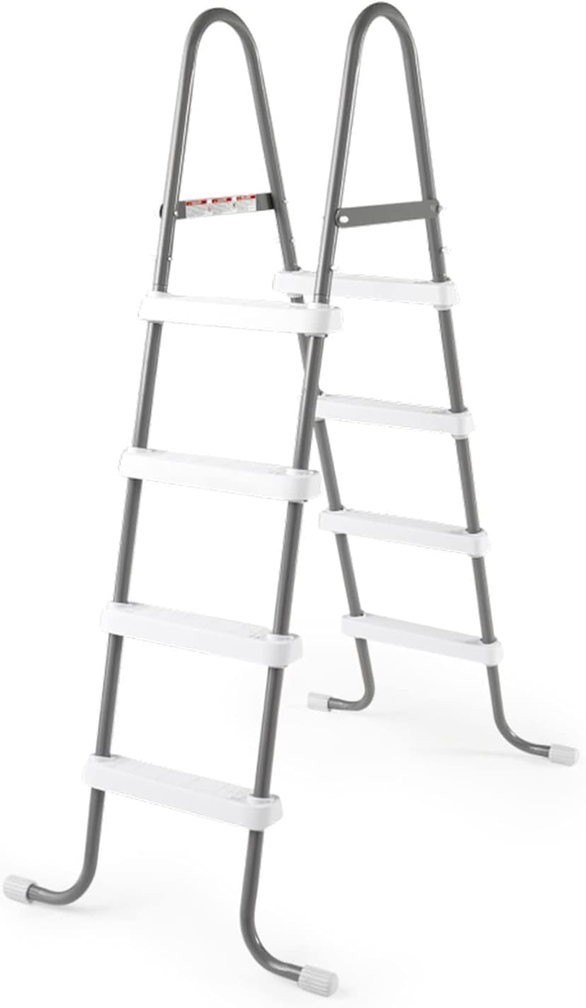 Intex Steel Frame Above Ground Swimming Pool Entry/Exit Ladder for 48" High Wall Pools, 300 Pound Capacity, Accessory Only, Pool Not Included