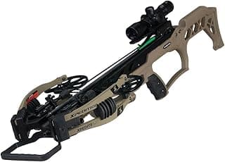 Xpedition Archery Xpedite 420 Crossbow with Rope and Crank Cocking Device, Compound Crossbow Package with Illuminated 4X32 Scope, 420 Feet Per Second