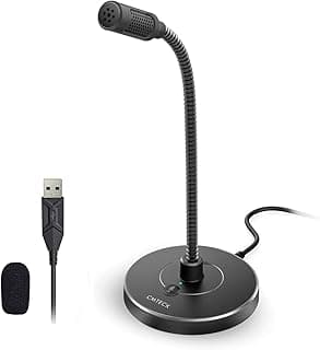 CMTECK USB Computer Microphone G009, Noise-Cancelling Recording Desktop Mic for PC/Laptop for Online Chatting, Home Studio, Podcasting, Gaming, Skype, YouTube with Mute Function(Windows/Mac)