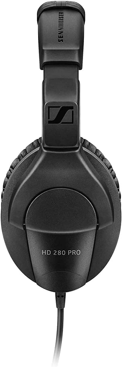 Sennheiser HD 280 PRO Closed-Back Over-Ear DJ & Monitoring Headphones | Collapsible Design & Swivelling Ear Cups | 3M Coiled Cable & 1/4" Jack Adaptor Included (506845)