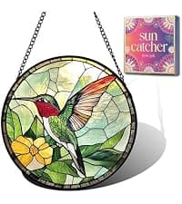 Christmas Stocking Stuffers Birthday Mothers Day Acrylic Decor Gift for Bird Lover Woman Mom Grandma Nana Wife Mother In Law Hummingbird Flower Suncatcher Sun Catchers Indoor Window Gifts for Mom 6.3" B0GQHGDH35