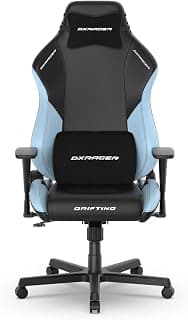 DXRacer Drifting L Ergonomic Video Gaming Chair with Lumbar Support and Headrest, Office Reclining Computer Chair for Adults, Racing Style Height Adjustable (EPU Leatherette, Black Blue)