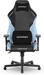 DXRacer Drifting L Ergonomic Video Gaming Chair with Lumbar Support and Headrest, Office Reclining Computer Chair for Adults, Racing Style Height Adjustable (EPU Leatherette, Black Blue)
